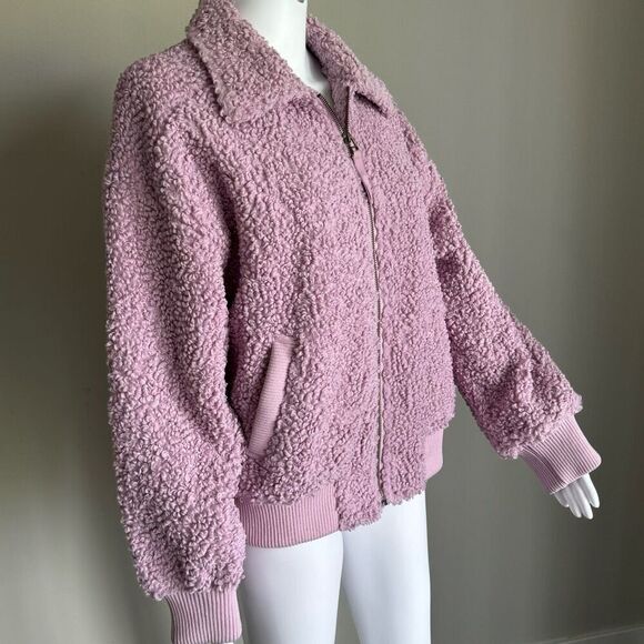 Universal Thread Purple Sherpa Bomber Jacket Size M - Picture 2 of 5